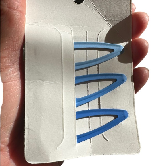 Handmade Blue Hair Barrette 3 Piece Set - Picture 2 of 4